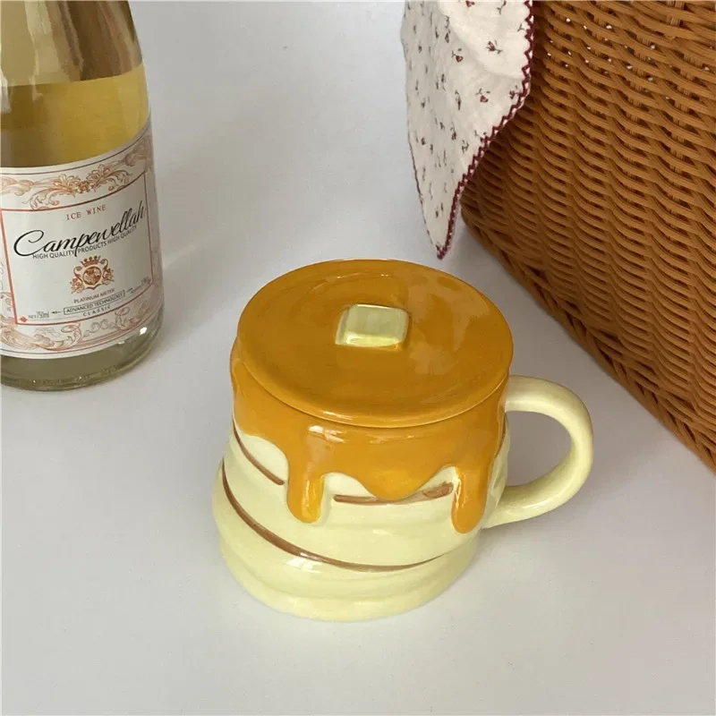 Cartoon Cream Burger Ceramic Mug Creative Coffee Milk Tea Water Cup Funny Children Breakfast Cup Household Drinkware