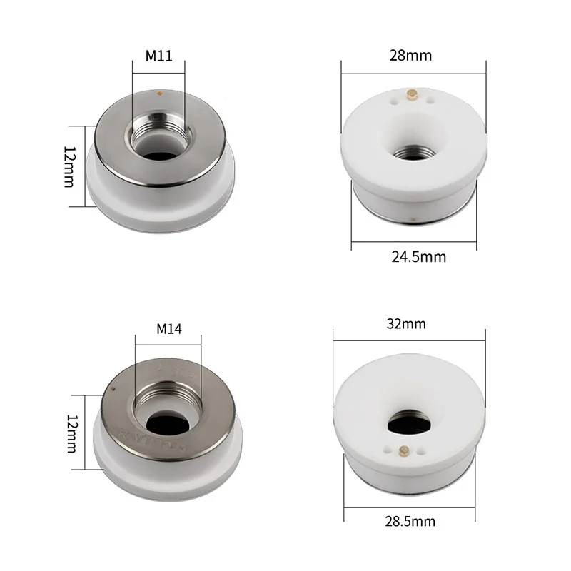 Imagem -05 - Raytools-anel Cerâmico Original do Laser Suporte do Bocal Peças da Cabeça do Corte do Laser da Fibra D28 M11 D32 M14 Bt220 Bm114 Bmh109