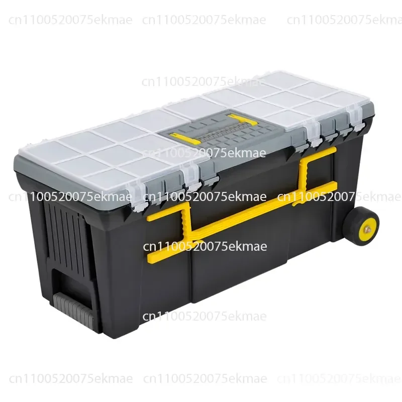 Multifunctional ABS Plastic Parts Storage Box Large Tool Box with Wheel Tie Rod Auto Repair Finishing Box