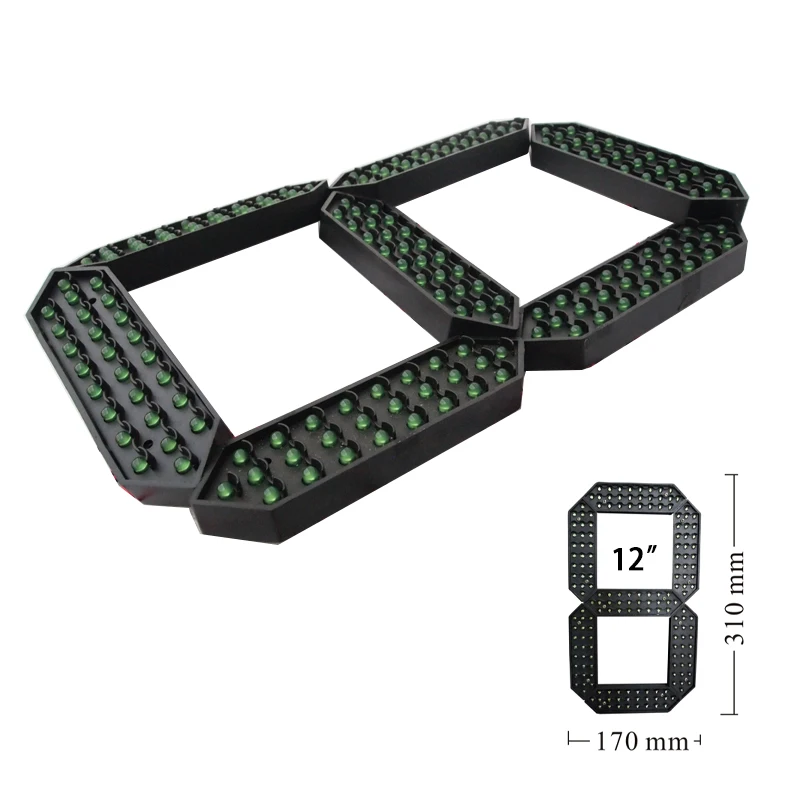 

12-дюймовые светодиодные цифры, уличные водонепроницаемые светодиодные модули, светодиодные табло цен на топливо, 7-сегментные модули