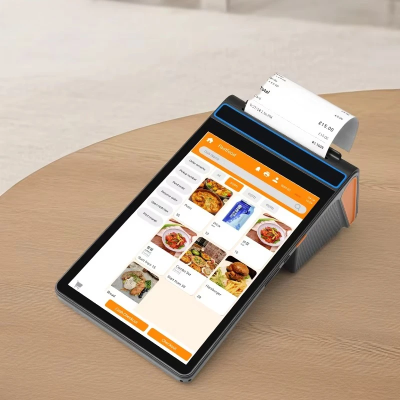 تابلت أندرويد 8 بوصة مع شاشة تعمل باللمس 58 ملم طابعة ملصقات الإيصالات 2D ماسح الباركود NFC Mobile POS #1