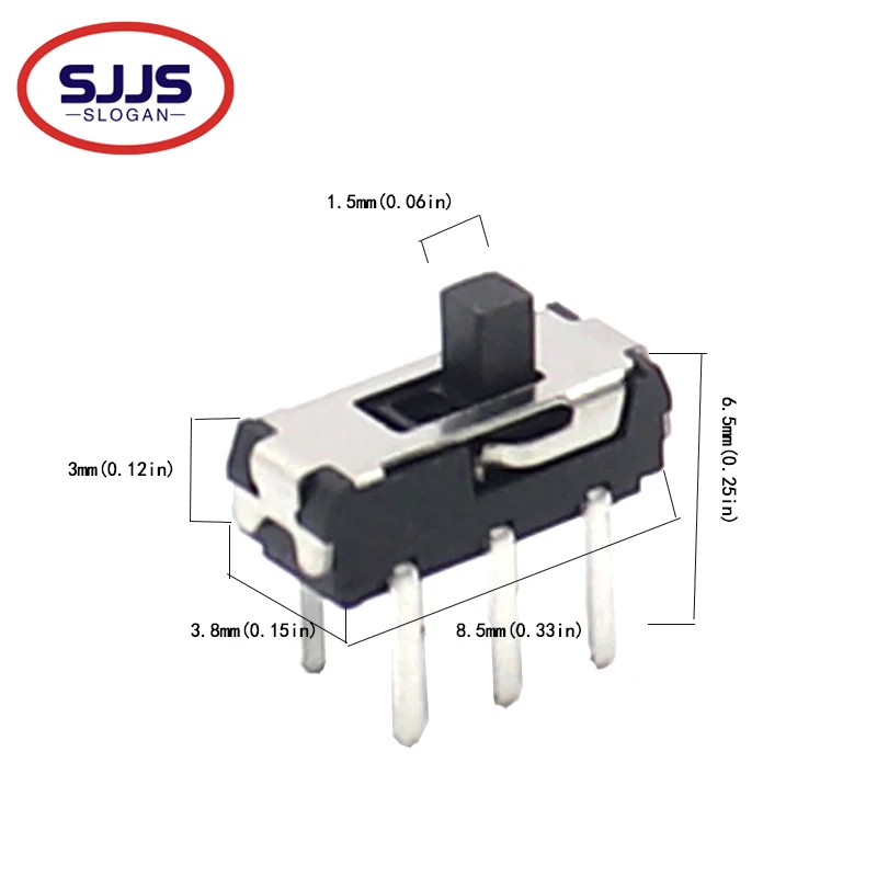 【30-10PCS】MSK-22D18 small power toggle switch 6 pin straight into the two-gear MSS