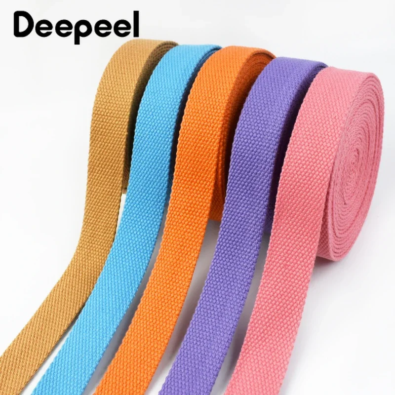 2/5/8/10M 25mm Cotton Webbing for Bag Strap 2mm Thick Backpack Garment Ribbon Band Belt Bias Binding Tape Diy Sewing Accessories