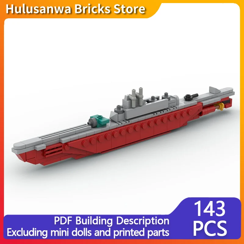 

IJN I-400 Class Aircraft Carrier Submarine Model MOC Building Bricks War Equipment Modular Technology Gifts Children Toys Suit