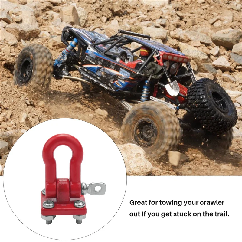Gesper kait derek Trailer pendakian logam, aksesori belenggu Winch untuk truk Crawler RC skala 1/10 D90 SCX10 memanjat