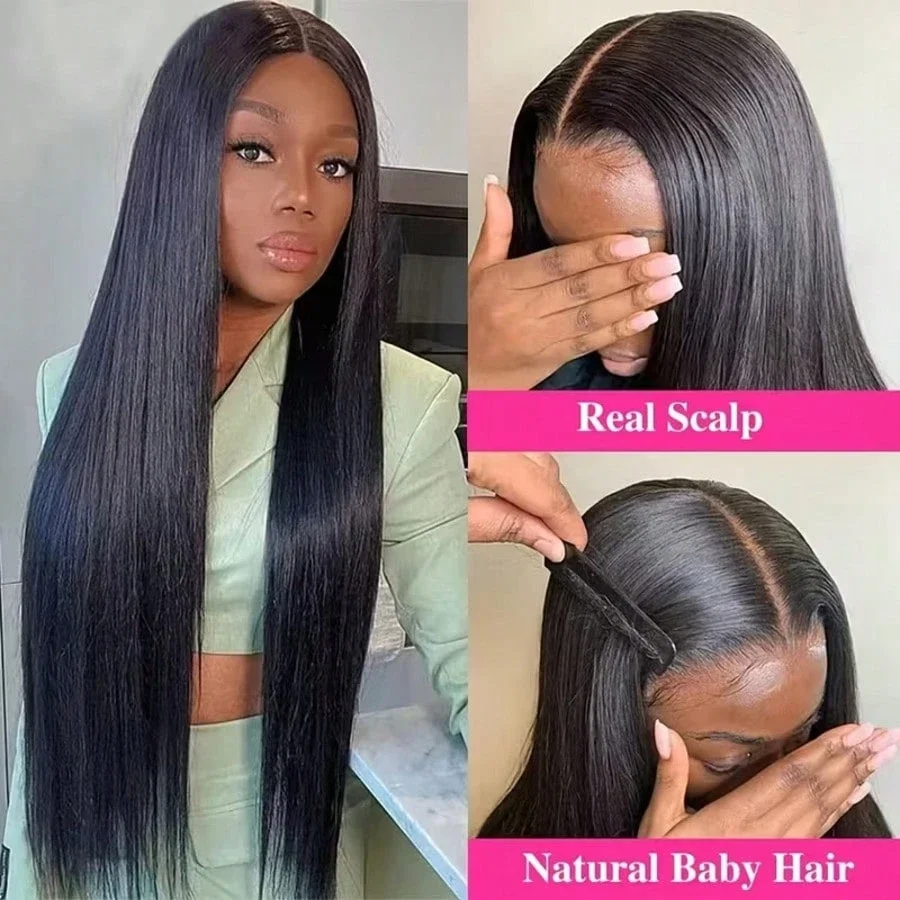 Machine Made 38 Inch Straight Upgrade V Part Wigs Human Hair 220% Density With Clip In V Part Wig Brazilian Human Hair For Women