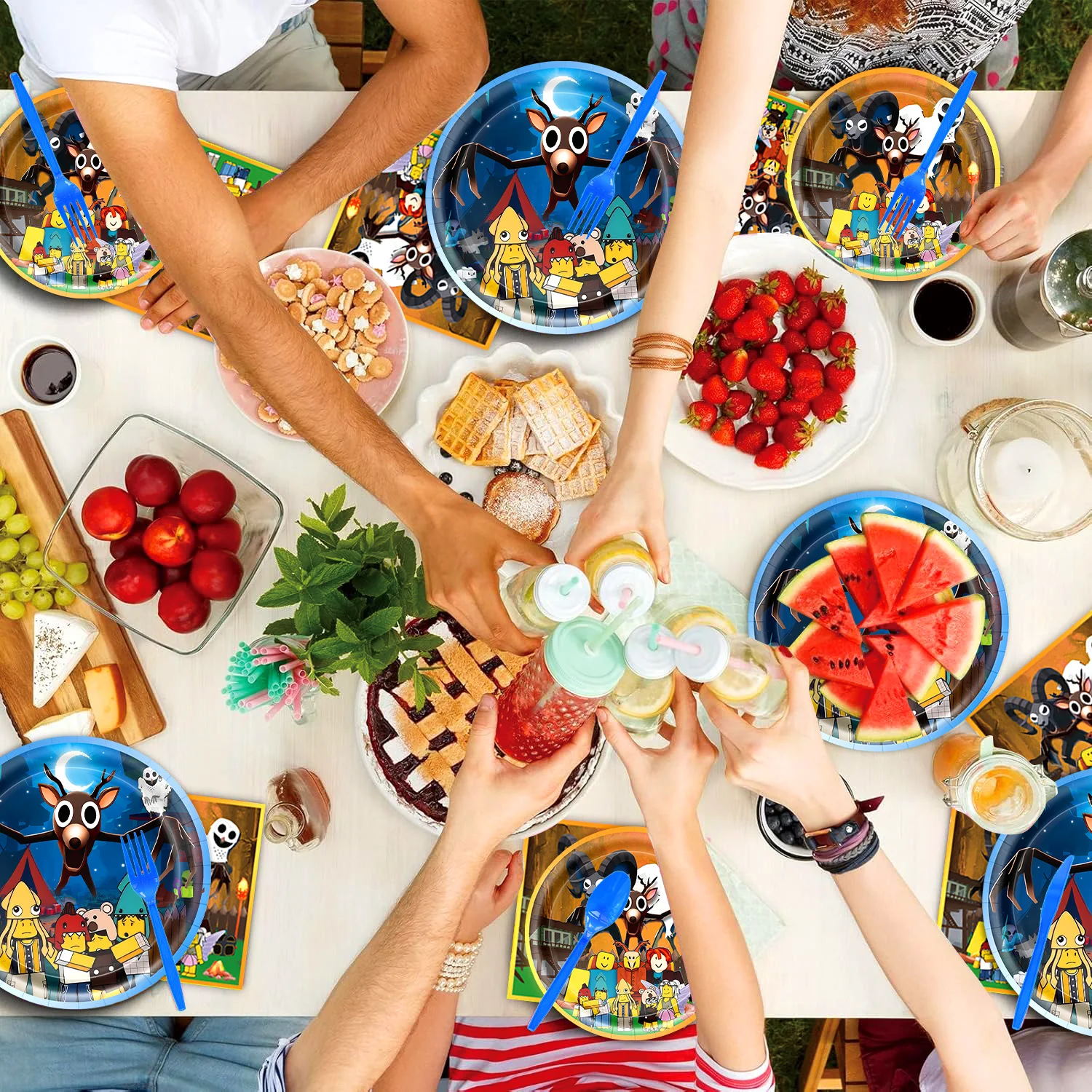 ROBLOX 99 ليال في الغابة حفلة عيد ميلاد ديكور أدوات المائدة لوحة حقيبة بالون كعكة توبر خلفية لعبة أطفال مجموعة لوازم الحفلات