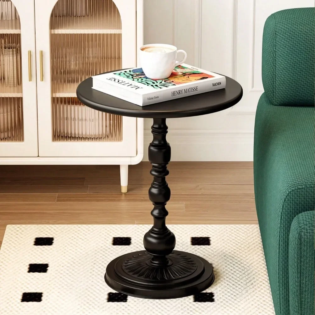 Nordic Vintage Coffee Table Living Room Side Table Ironwork Small Round Desk Bedroom High-grade Bedside Table Home Decoration