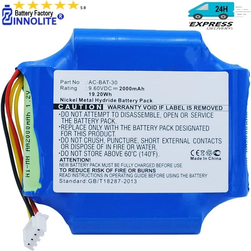 

9.6V Ni-MH High Capacity Battery Compatible with ShinewayTech AC-BAT-30 , S20A , S20B , S20C , S20N Equipment