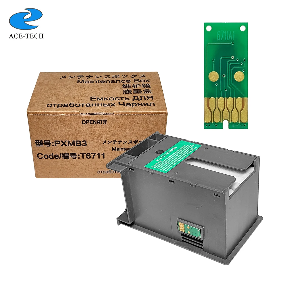 

4 шт. T6711 коробка для отработанных чернил для Epson Work Pro 3620DWF 3640DTWF 7110DTW 7610DWF 7620DTWF R8590DTWF коробка для обслуживания с чипом