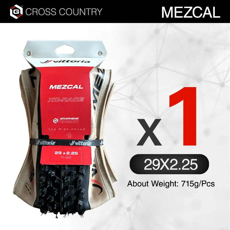 VITTORIA MEZCAL XC RACE 29 MTB 29.5×2.25 Tubeless Band TNT 4C Graphene 2.0 Anti-lek Mountainbike Opvouwbare 29X2.35 Band
