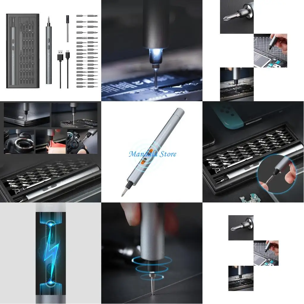 U2JC 미니 전기 드라이버 소형 무선 전동 드라이버 42 in 1 드라이버 S