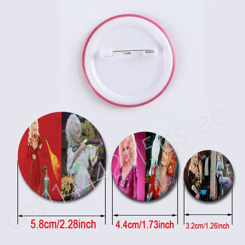 I Will Always Love You Dolly Parton 2Pcs Round Badge Set Button Brooch Pin, Anime Game Fans Collectible Decor & Birthday Gift