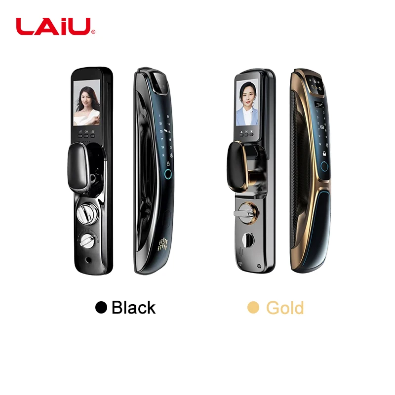 Laiu Face Recognition Q9ทอง WiFi usmartgo แอปควบคุมประตูล็อคอัจฉริยะกล้องถ่ายรูปสำหรับเด็ก