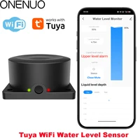 Sensor de nivel de agua WiFi, monitor de tanque ultrasónico con alerta de aplicación, detector de agua remoto, Compatible con Tuya Smart, adaptador de la UE
