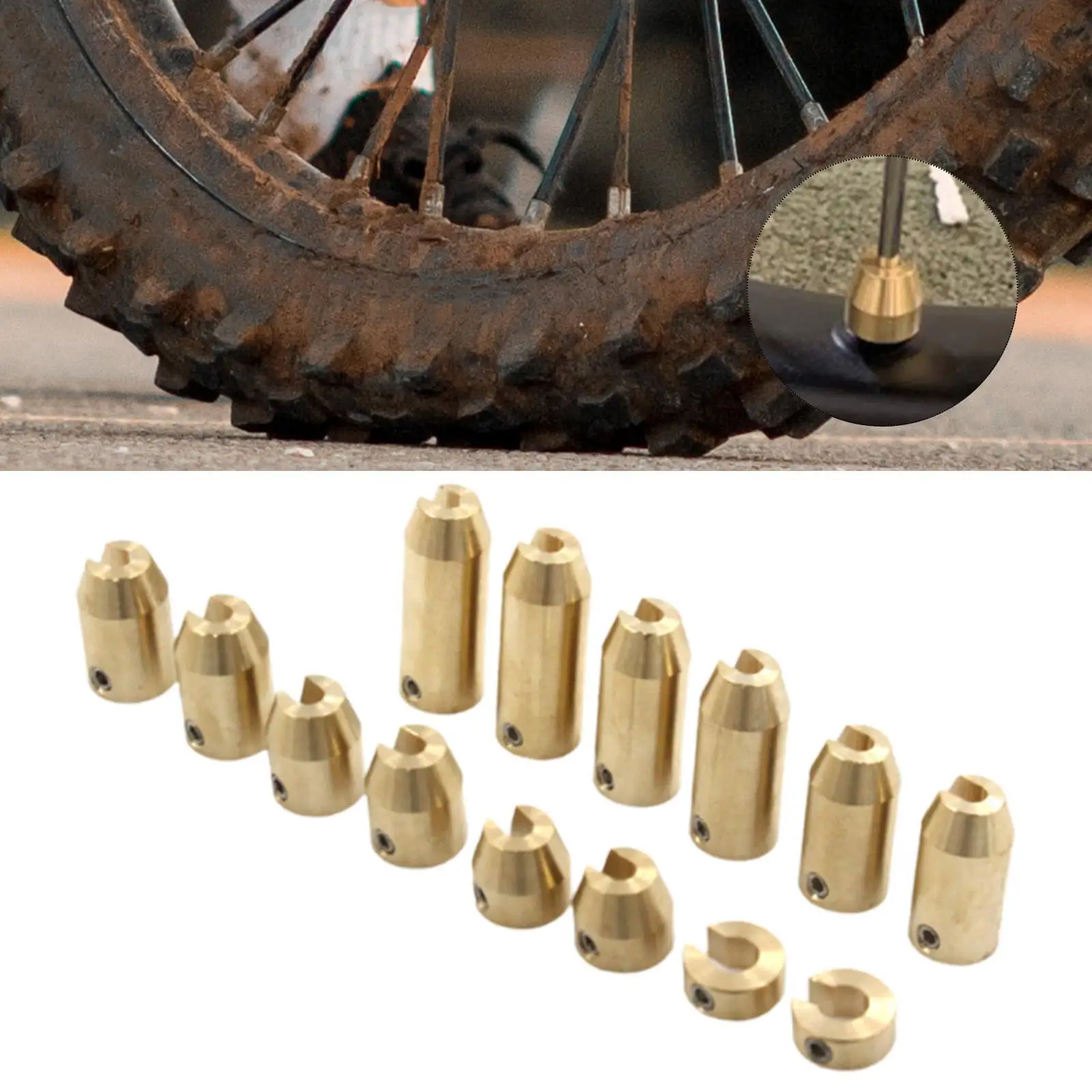 14Pcs Wheel Spoke Balance Weights Refill Kits Maintenance Multifunction High Performance Brass Reusable for Motorcycle