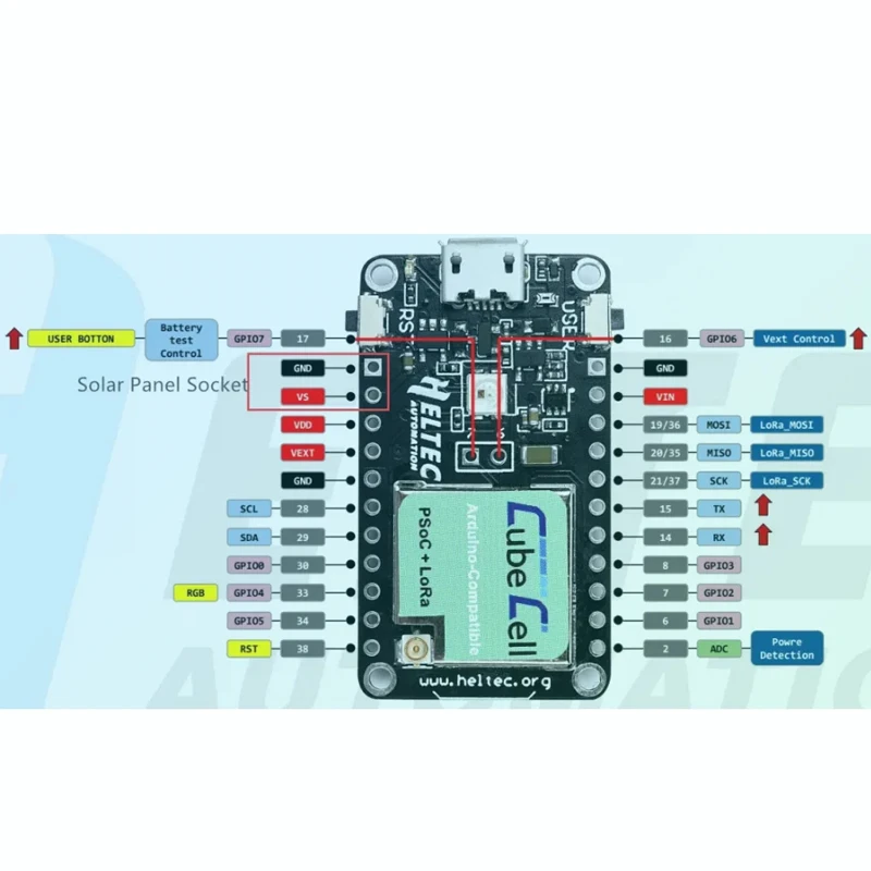 Модуль Heltec CubeCell-Dev-Board V1 V2/IoT development 433/868 МГц для датчиков Arduino/Lora, Lora Knot ASR650x IP67