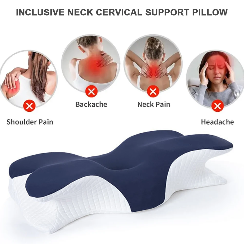 Butterfly Shape Pillow Neck protection Slow Rebound Memory Neck Foam Pillow Health Care Cervical Orthopedic Neck Foam Pillows