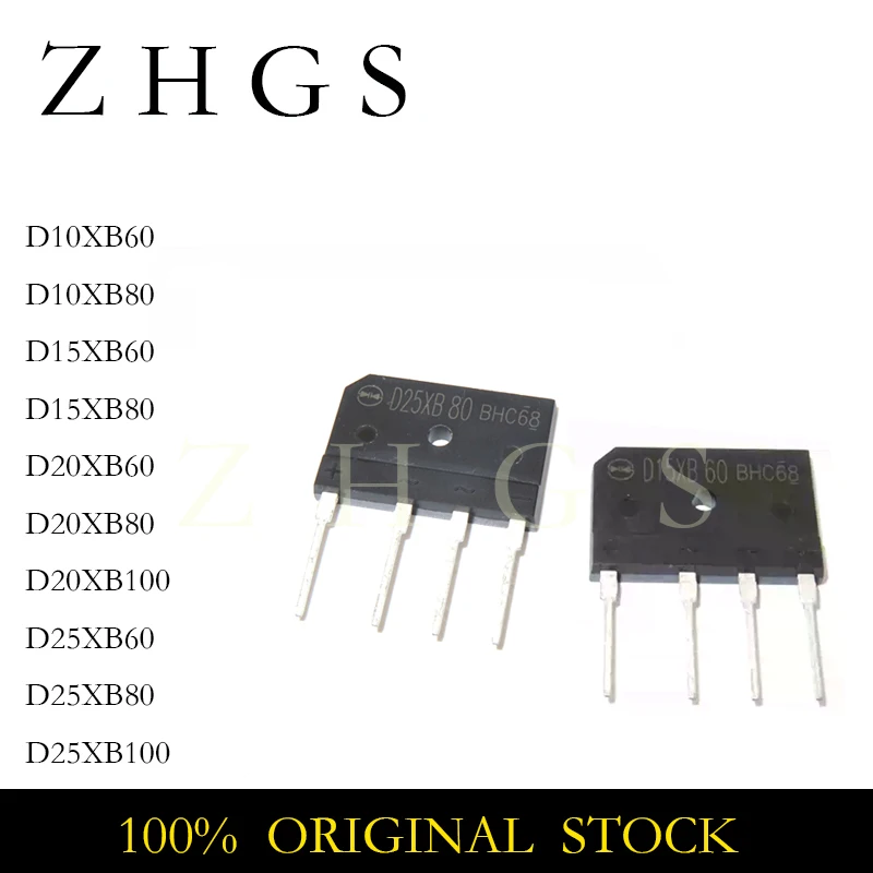 10Pcs D10XB60 D10XB80 D15XB60 D15XB80 D20XB60 D20XB80 D20XB100 D25XB60 D25XB80 D25XB100 Electromagnetic Furnace Rectifier Bridge