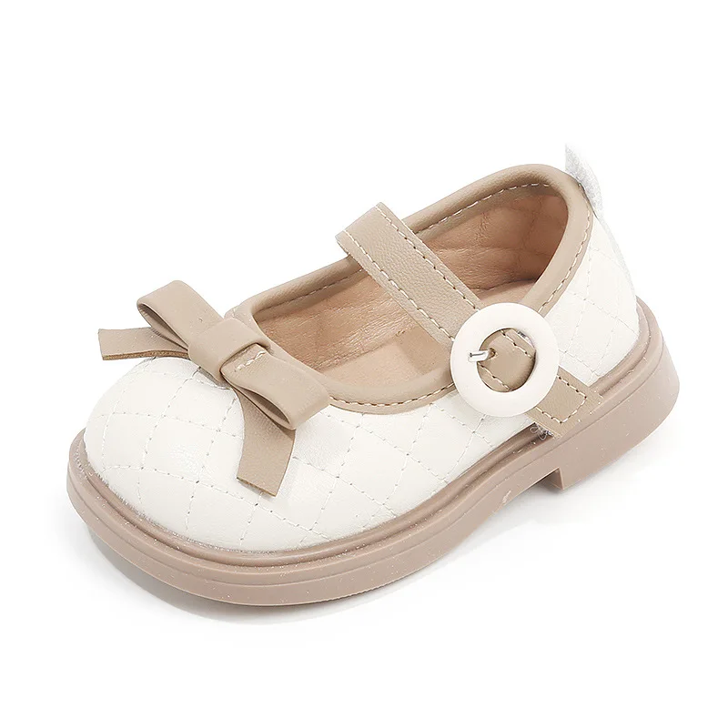 2024 Primavera Verano lindo arco Zapatos para caminar de cuero moda suela blanda niños zapatillas de deporte niños Zapatos casuales antideslizantes Zapatos Niña