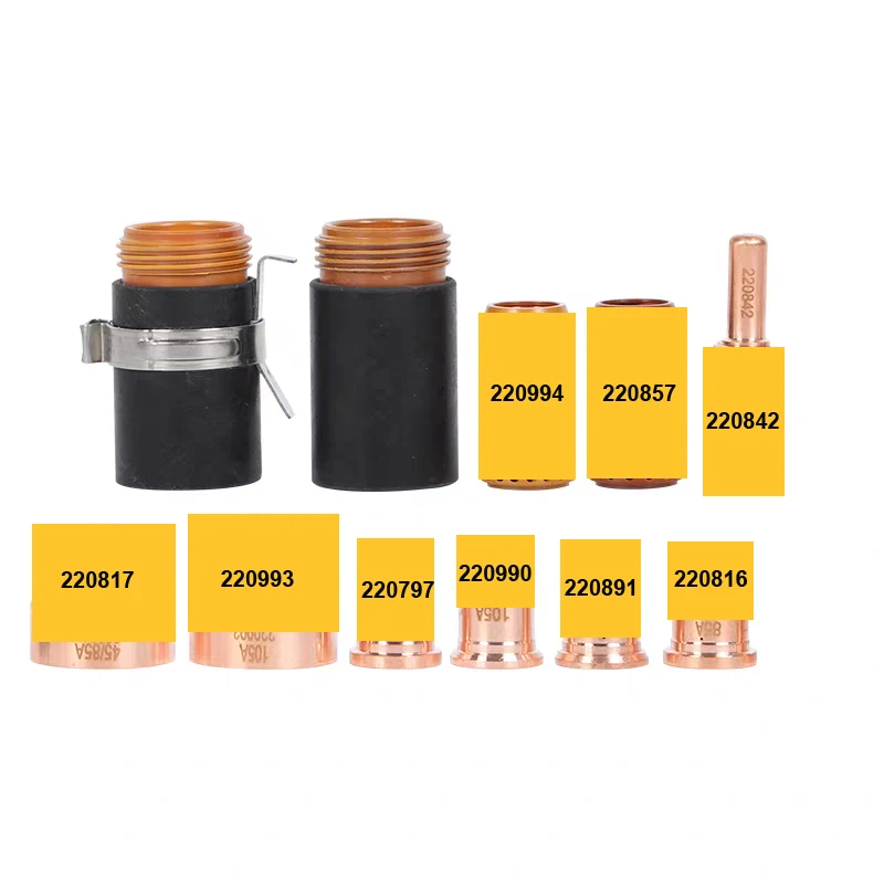 

5PC/SET 220842 Plasma Torch Electrodes Fit 220941 220816 220819 220990 220930 Nozzle Tips Cutting Mouth 45XP/65/85/105