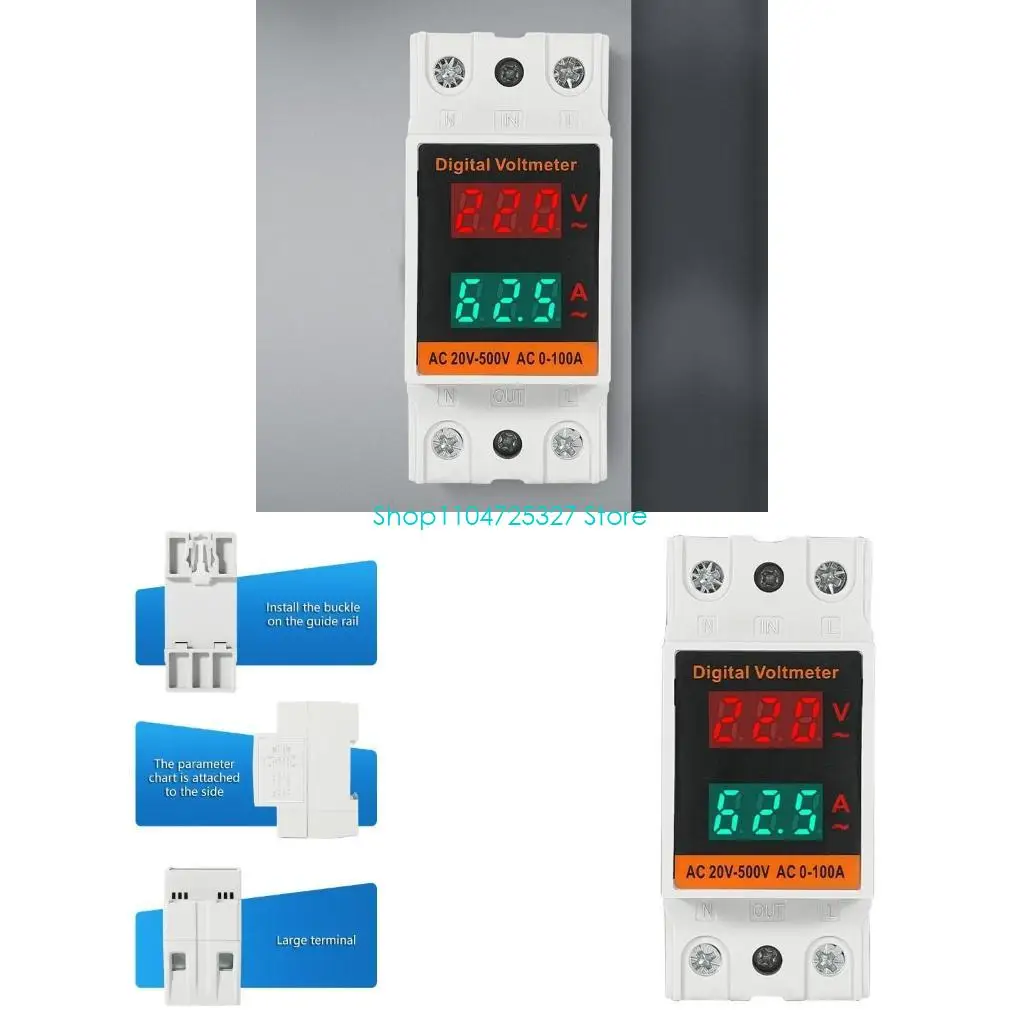 

D8KF Mount homes Voltages Current Meter Plastic for Accurate Power Monitoring