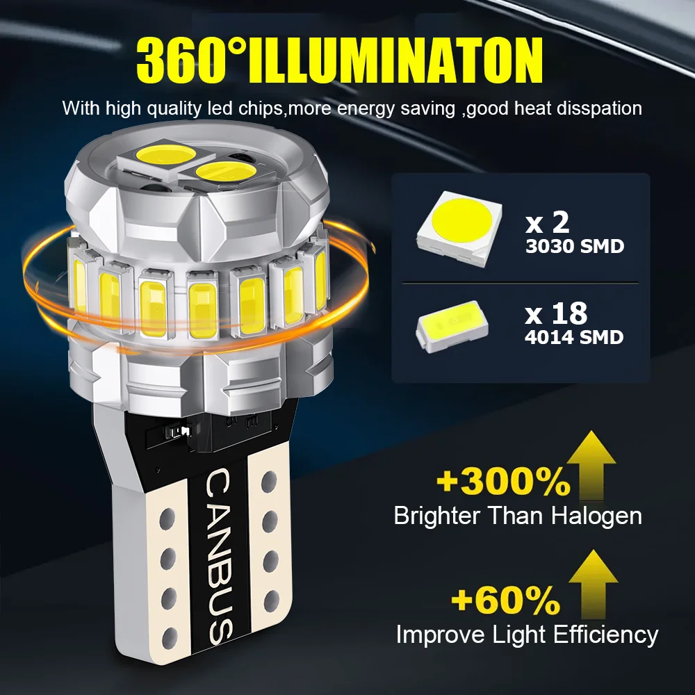 NLpearl 2x T10 W5W LED لمبة Canbus 194 168 لمبة 5W5 5W 12V السوبر مشرق سيارة الداخلية الجانب ضوء لوحة ترخيص مصباح 6500K الأبيض