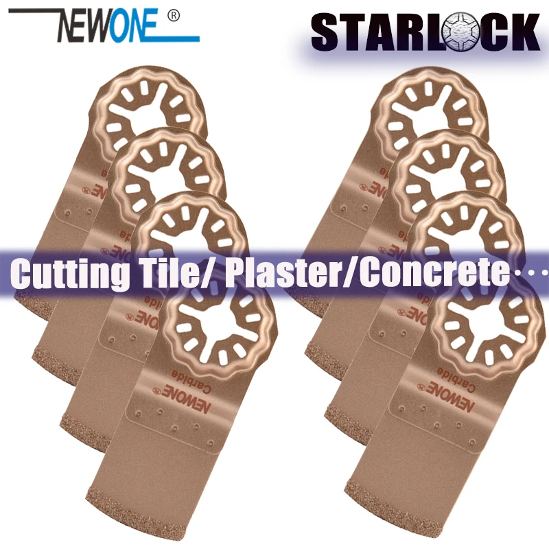 NEWONE Starlock Carbide Coated E-shape Oscillating Tools Saw Blades Multi-tool Saw Blades For Tile Concrete