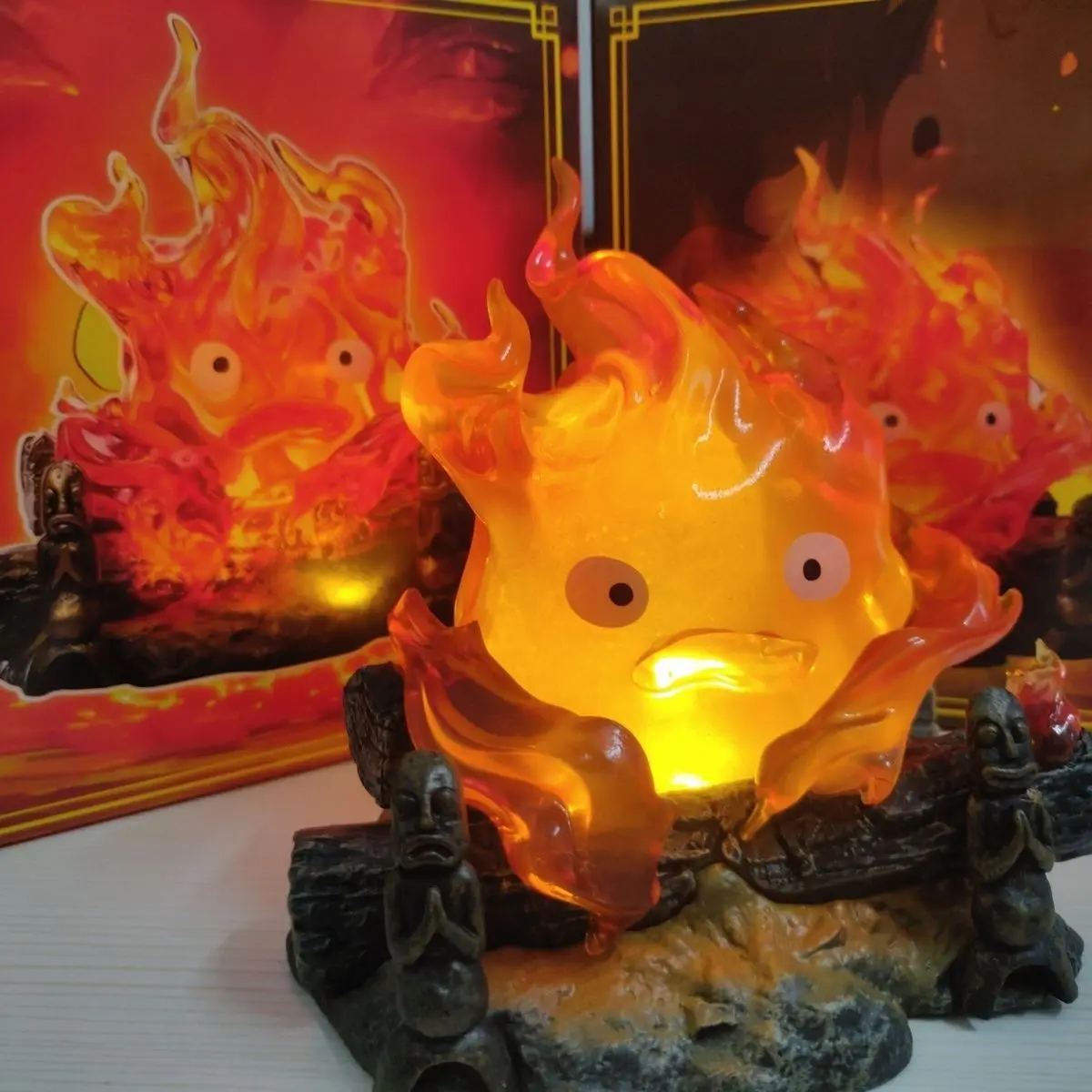 New Anime Calcifer Action Figures Model Handmade Products Flame Night Light Desktop Decoration Souvenirs For Display Kid Toys