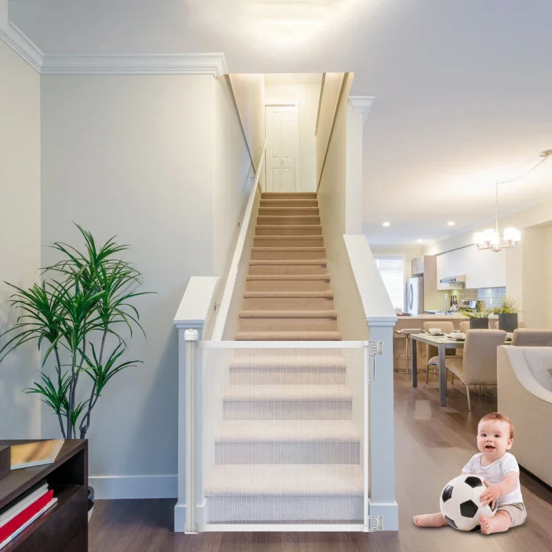 

Customizable Extendable Stair Gate Cat Puppy Baby Outdoor Retractable Child Safety
