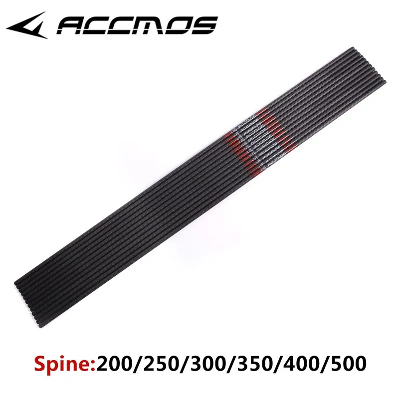 Imagem -03 - Pure Carbon Arrow Tubes Spine Shafts para Archery Hunting Tiro 200 250 300 350 400 500 12 Pcs 3k