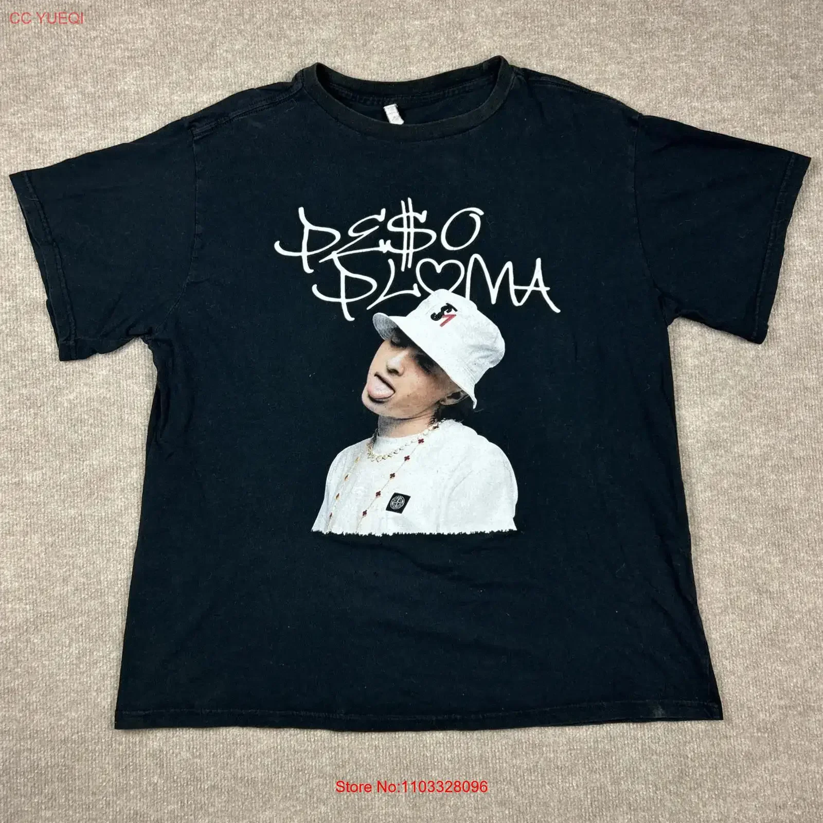 Camiseta Peso Pluma La Doble P Exodo Tour Tamanho Adulto Grande 2024 Dupla Face Vintage Lavada Unissex Respirável Estilosa com Estampa Gráfica