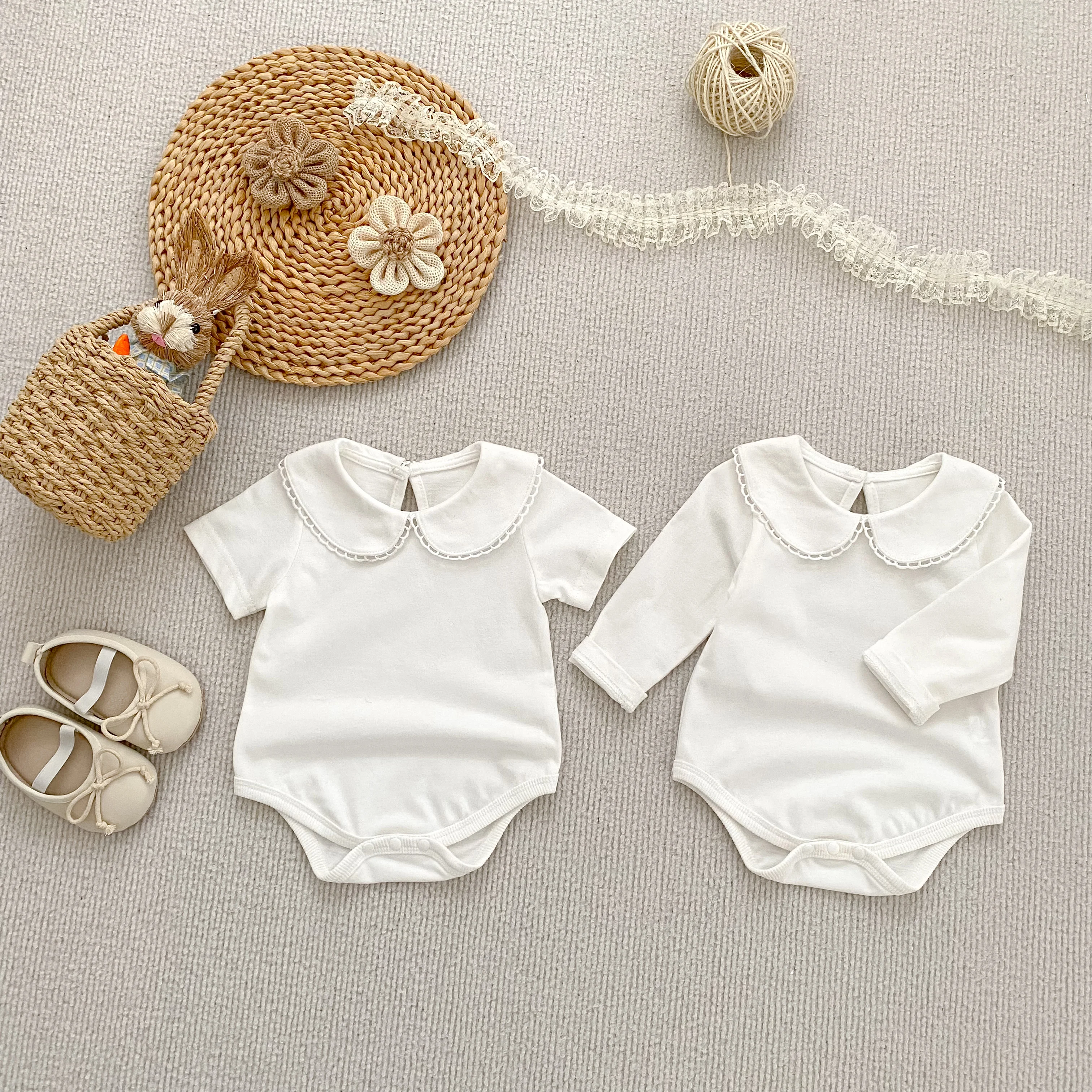 0-24M Herbst Baby Mädchen Romper Baby Mädchen Kleidung Kleinkind Neue Mädchen Spitze Kragen Strampler Baumwolle Weiß Infant baby Mädchen Overall – Detail 38