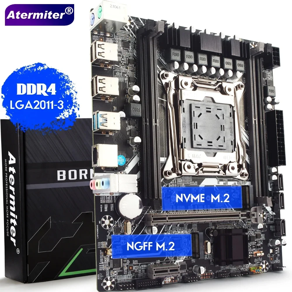 Atermiter X99 AR9 Motherboard Set with Xeon E5 2680 V4 CPU LGA 2011-3 Processor DDR4 32GB  2 X 16GB 3200MHz Memory REG ECC RAM