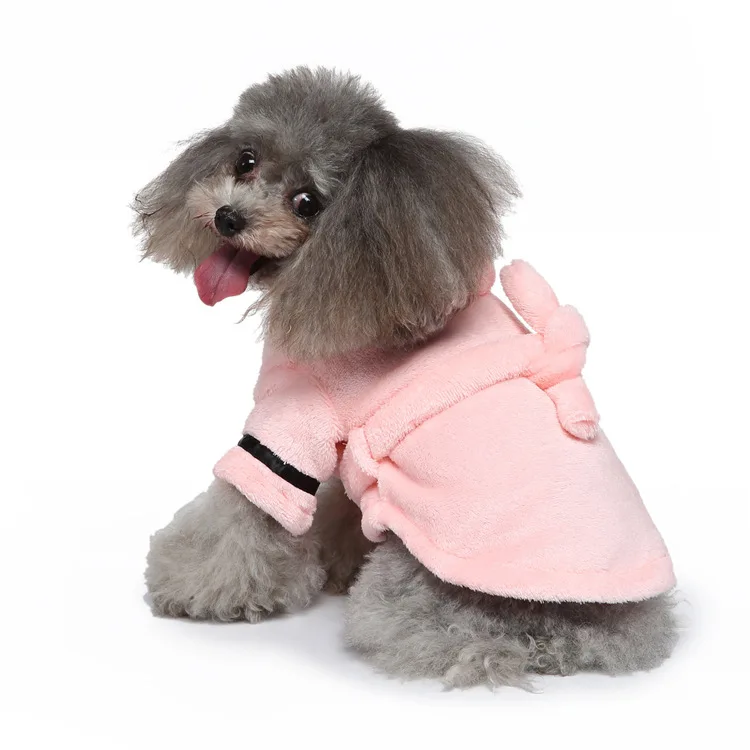 Popular dog bathrobe pajamas bath towel polyester lint French bucket home pajamas pet pajamas