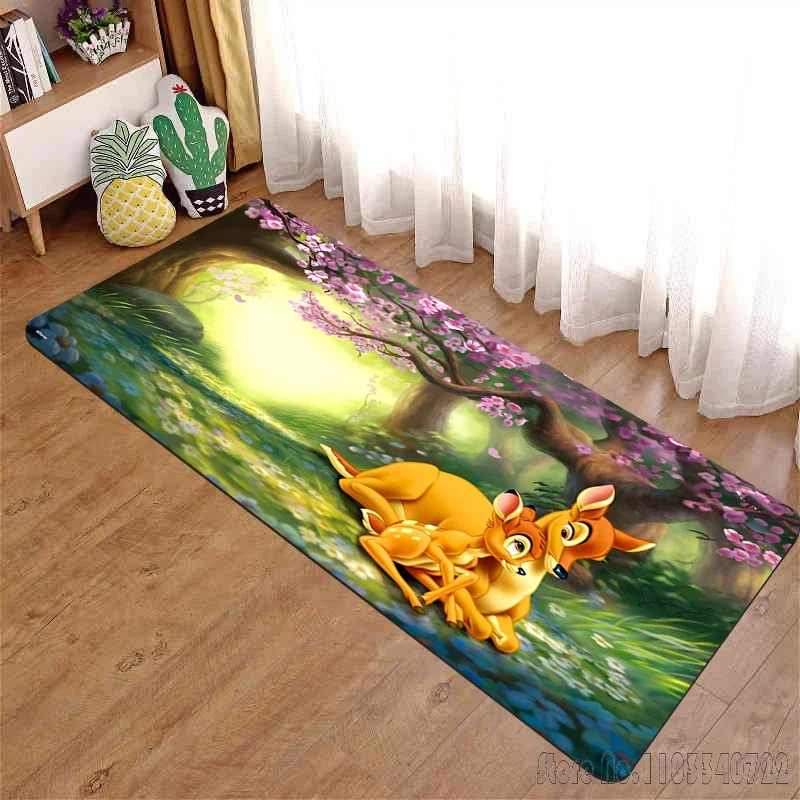 Cute Bambi Cartoon Rug Carpets 80x120cm Decor for Bathroom Kids Floor Mat Living Room Children's Bedroom Sofa