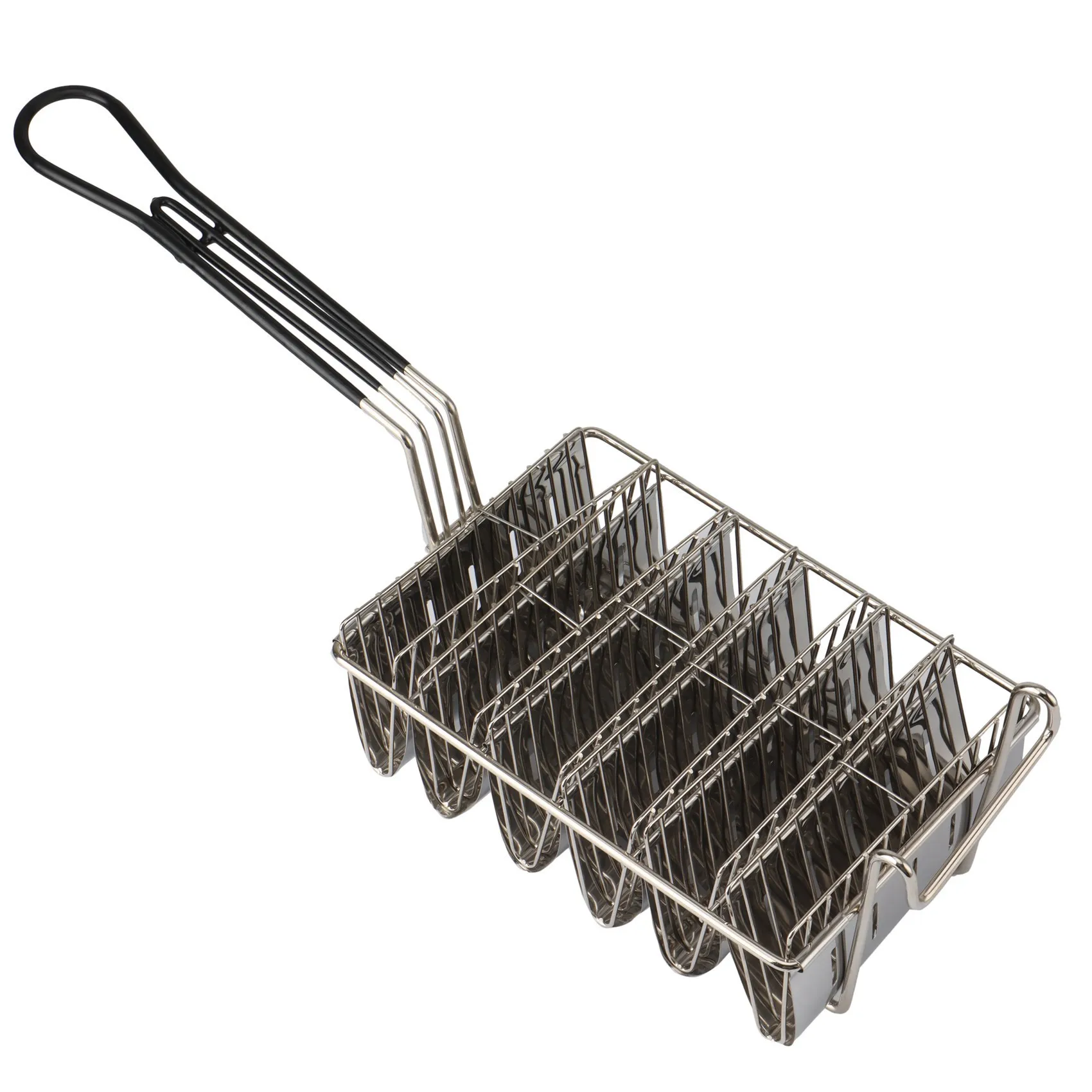 HOT Taco Fryer Basket, Taco Shell Fryer, Holds 6 Shells Deep Fryer Taco Holders Basket with Grip Handle Taco Holder Stand