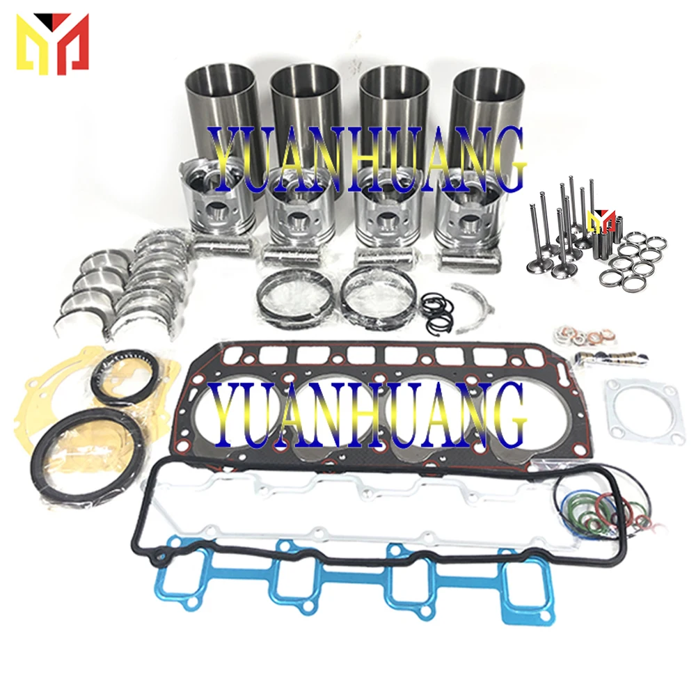 

K4N Engine Rebuild Kit With Valve Overhual Repair Gasket Set For Mitsubishi Diesel Liner Piston Ring Bearing