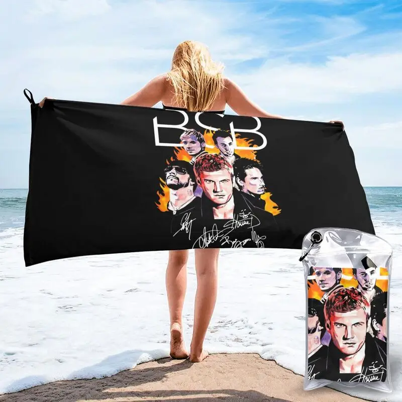 Backstreet Boys Members Signatures Us Supplier Quick dry Towel New For Gym Beach Towel Beach Blanket