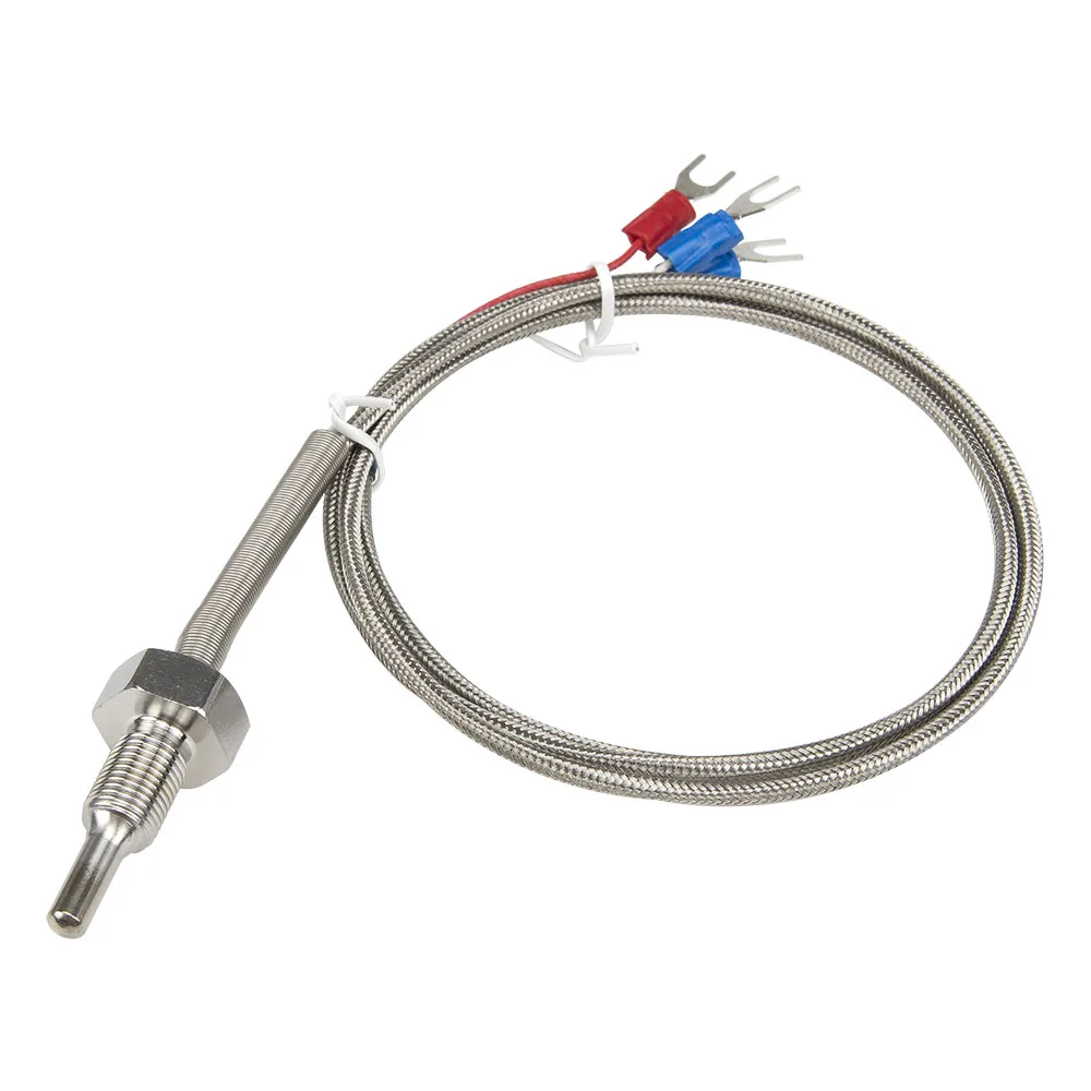 FTARP09 PT100 type 30mm probe length 1m metal braided cable RTD temperature sensor