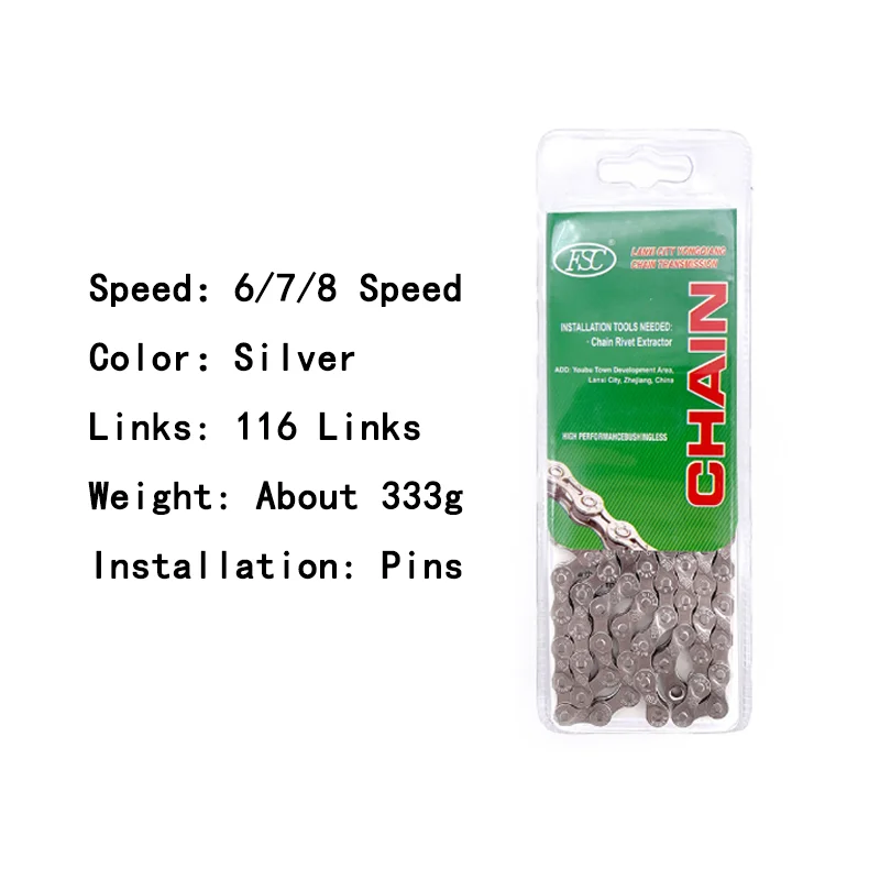 FSC 6/7/8/9/10/11/12 Speed Velocidade Bicycle Chain 116/126 Links Ultralight MTB Mountain Road Bike  6S 7S 8S 9S 10S 11S 12S