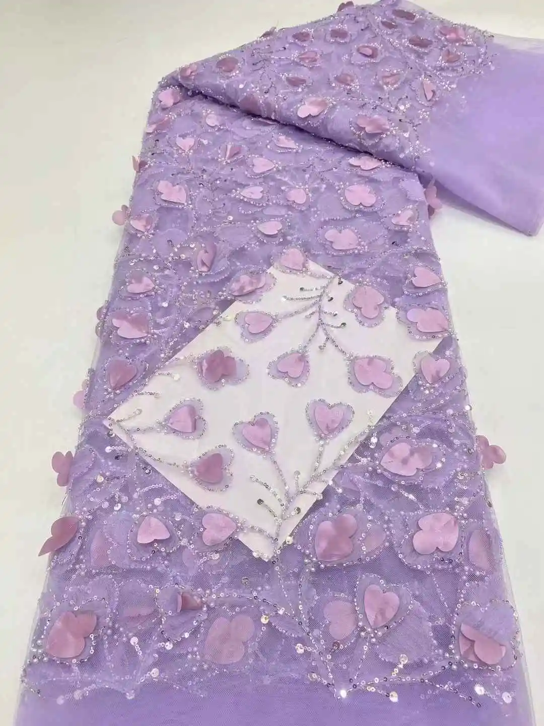 

Latest African Sequins Beads Lace Fabric 2025 High Quality Lace Material French Nigerian Lace Fabrics For Women Party