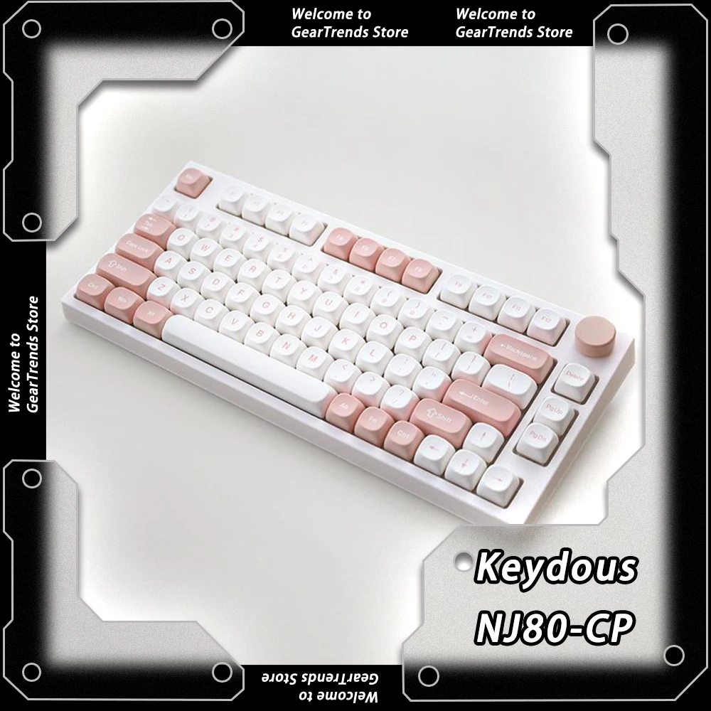 Keydous NJ80-CP Magnetic Switch Three Mode Mechanical Keyboard Bluetooth Wireless Gaming RGB Light Knob Smart Screen Keyboard