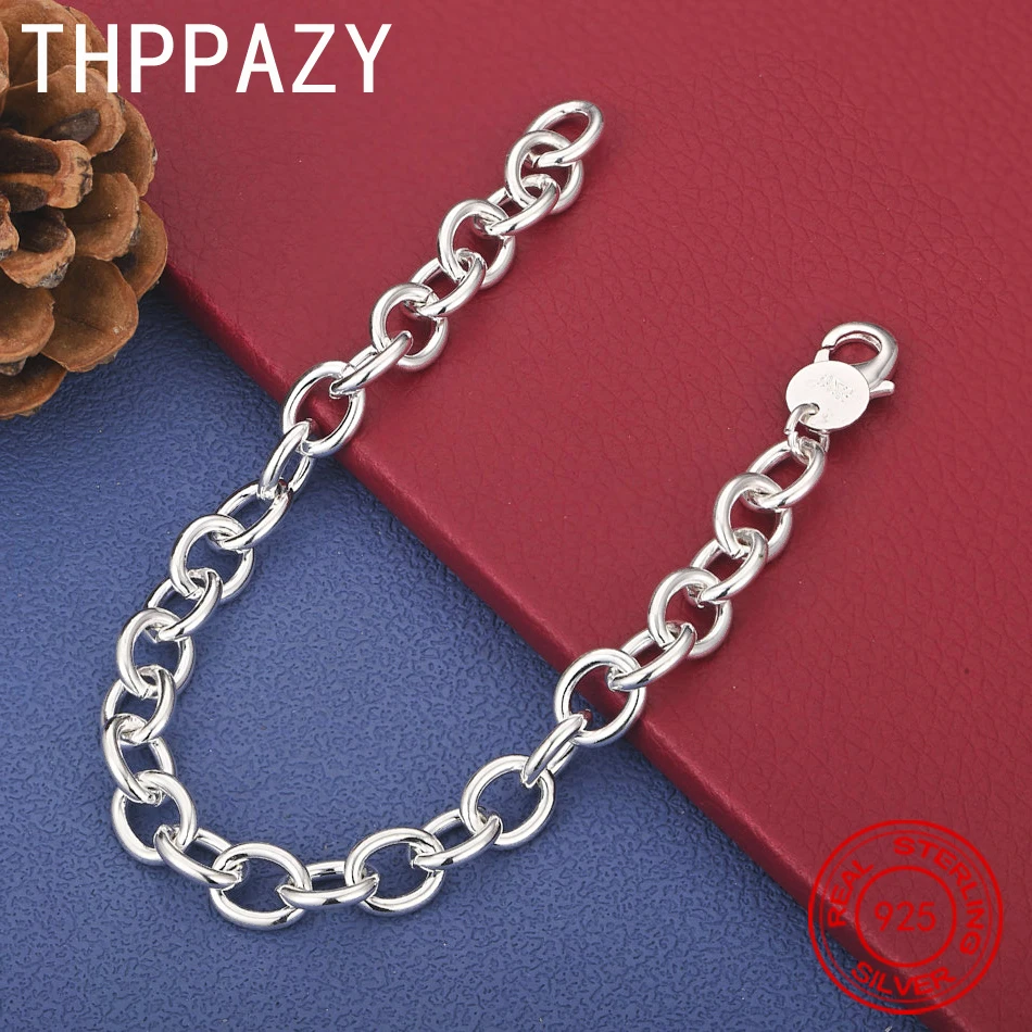 

THPPAZY 925 Sterling Silver Personalized Geometric Bracelet Women Fashion Party Gift Engagement Wedding Birthday Popular Jewelry