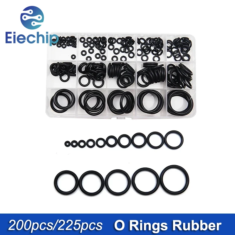 

1box O Rings Rubber Sealing O-rings Nitrile Washer Seals Damper Waterproof Repair Rubber Assortment Kit set