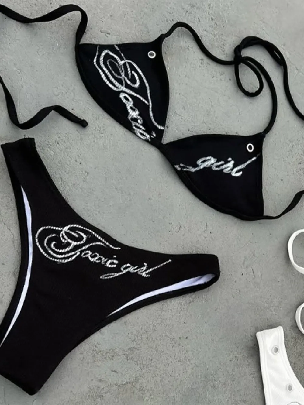 

Европейско-американская летняя пляжная одежда, сексуальное бикини для девочек с модными шейными ремешками с принтом