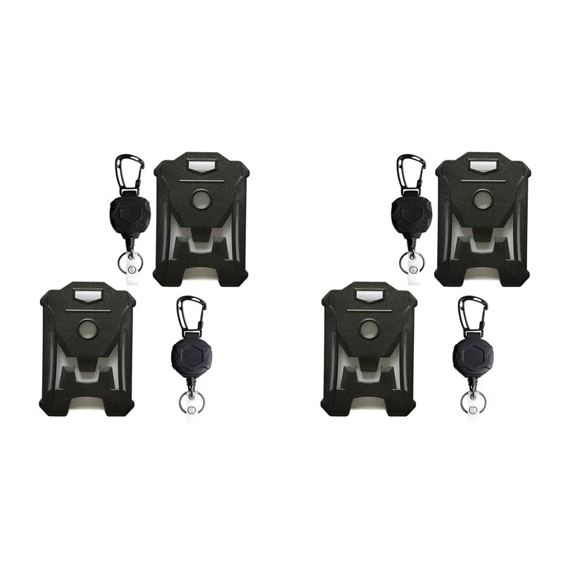 4 Pack Retractable Badge Holder,Heavy Duty Badge Reel Keychain With ID Card Holder, Retractable Lanyard Keychain Highly