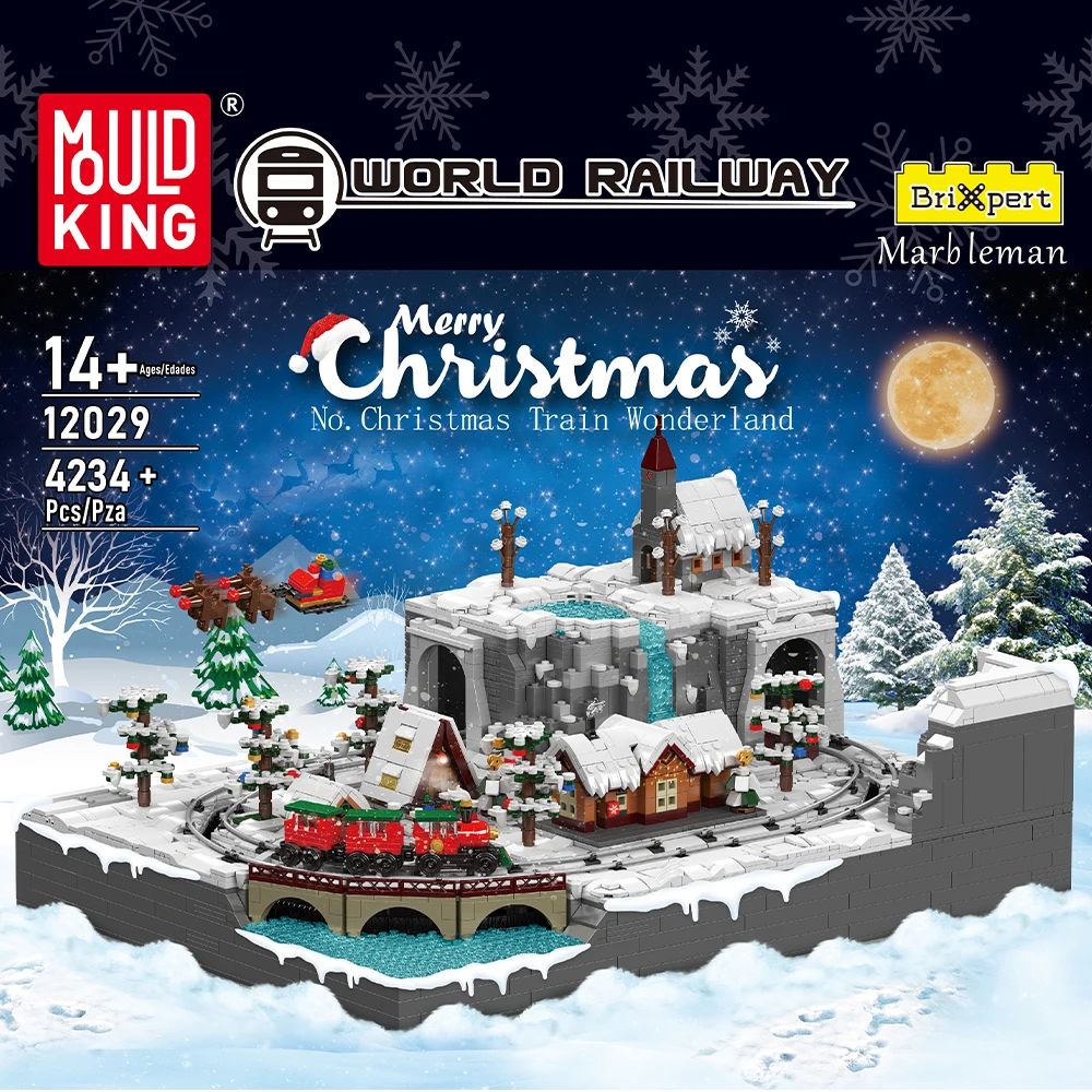 Mould King 12029 Christmas train Toy Building blocks sets adult bricks Assemble MOC puzzle blocks toys for kids Christmas gifts