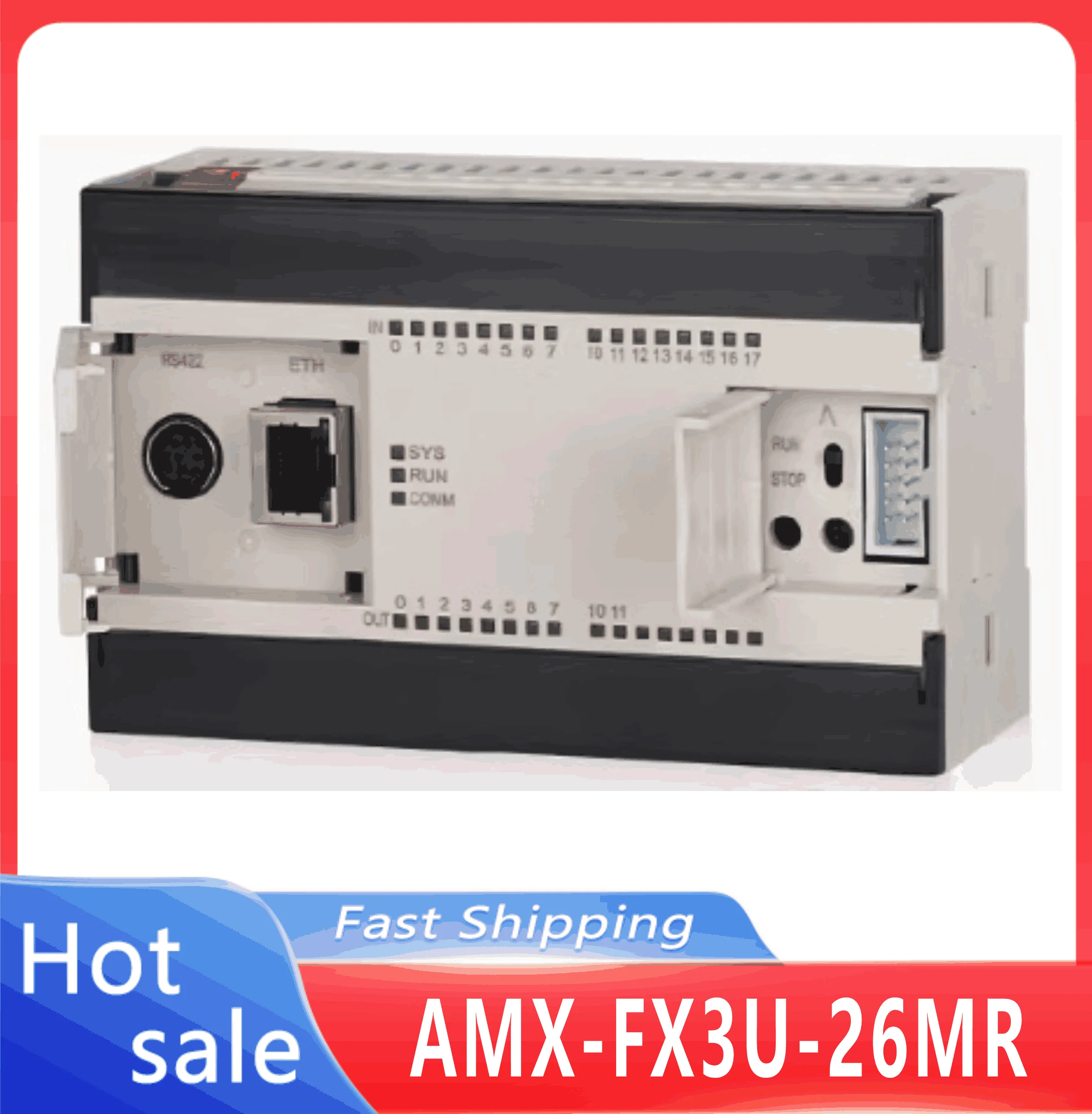 AMX-FX3U-26MR Ethernet PLC compatible  2AI/1AO 16I/10O MODBUS+programming cable CLP fx3u