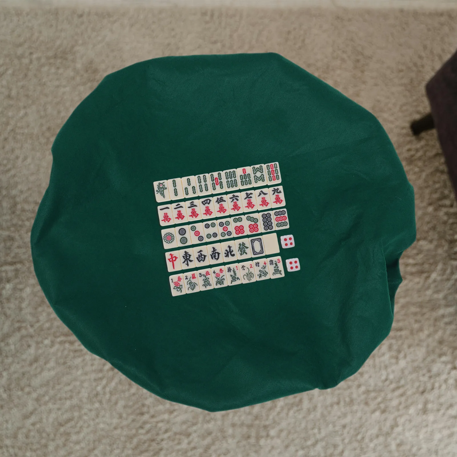 

Table Mat Round Thickened Non-Slip Mahjong Cover Noise Reducing Mahjong Mat For Tiles For Poker Dominoes Card Board Gaming